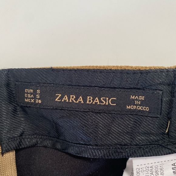 Zara kilt kaki brown mid-lenght skirt - Picture 4 of 5